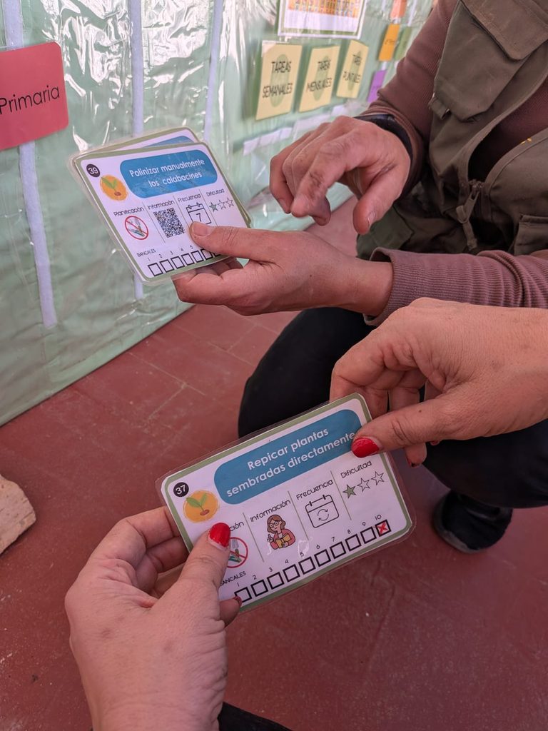 Detalle de una de las tarjetas con las tareas que incluye la herramienta Tablero del Huerto Escola